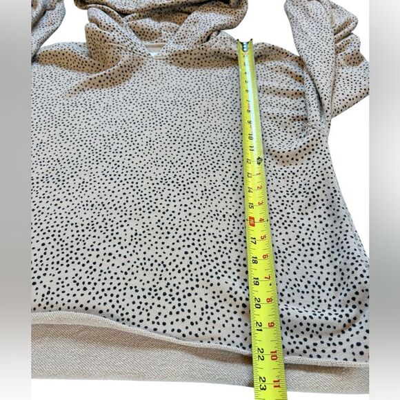 Abercrombie & Fitch Soft Collection Hooded Sweatshirt Tan Black Dots Womens Med - Picture 13 of 14